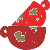 platt Färg illustration av en tecknad serie stack av smutsig kaffe koppar png