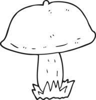 black and white cartoon mushroom png