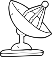 noir et blanc dessin animé Satellite plat png