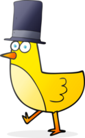 tecknad serie fågel bär hatt png