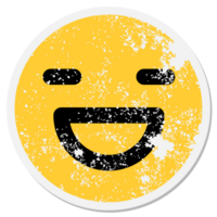 simple happy face circular sticker png