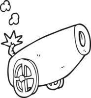black and white cartoon cannon png