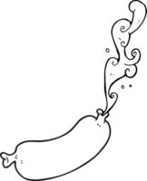 black and white cartoon squirting sausage png