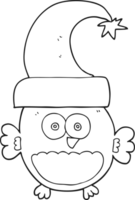 black and white cartoon little christmas owl png