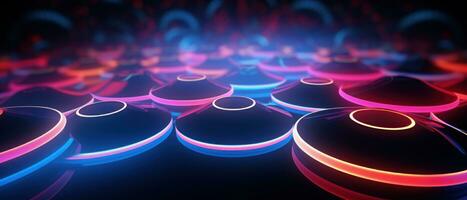 AI generated A journey through a digital portal awaits in this abstract disk background. photo