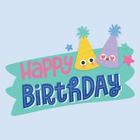 Happy birthday party background with text and colorful tools vector