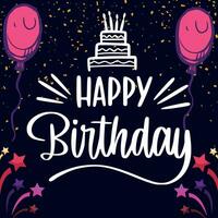 Happy birthday party background with text and colorful tools vector