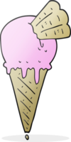 cornet de crème glacée de dessin animé png