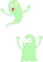 flat color illustration of a cartoon ghosts png