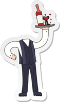 sticker of a cartoon headless waiter png