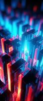 AI generated Explore the virtual world with this 3D abstract background. The futuristic architecture and cyber connections. photo