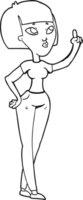 noir et blanc dessin animé femme demander question png