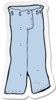 klistermärke av ett par tecknade jeans png