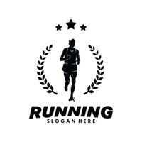 Running Man silhouette Logo Design vector