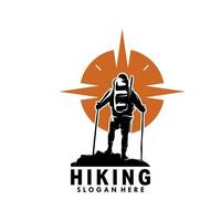 Hiking Adventure logo design template vector