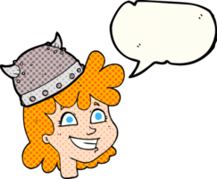 comic book speech bubble cartoon female viking face png