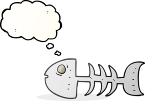 thought bubble cartoon fish bones png