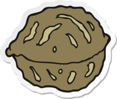 sticker of a cartoon walnut in shell png