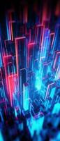 AI generated Explore the virtual world with this 3D abstract background. The futuristic architecture and cyber connections. photo