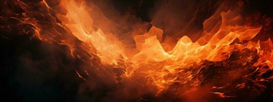 AI generated Captivating fire scene, pitch-black background,. AI generative. photo