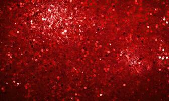 AI generated Vibrant red glitter texture.  AI generative. photo