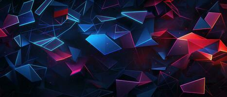 AI generated Modern neon design with hexagonal patterns and electric vibes. photo