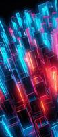 AI generated Explore the virtual world with this 3D abstract background. The futuristic architecture and cyber connections. photo