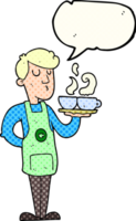 comic book speech bubble cartoon barista serving coffee png