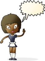mucama de dibujos animados con burbujas de discurso png