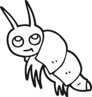 black and white cartoon little bug png