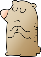 cartoon doodle shy bear png