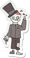 adesivo de um zumbi elegante de desenho animado png