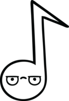 lijntekening cartoon muzieknoot png