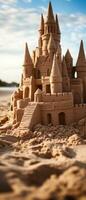 AI generated Majestic sand castle in the desert. AI generative. photo