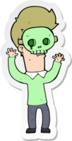 sticker of a cartoon man in skull mask png