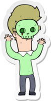 pegatina de un caricaturista con máscara de calavera png