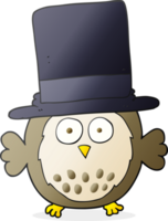 hibou de dessin animé portant un chapeau haut de forme png