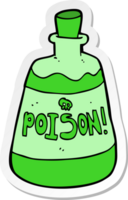 adesivo de uma garrafa de veneno de desenho animado png