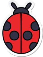 sticker of a cute cartoon lady bug png