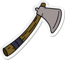 sticker cartoon doodle of a garden axe png