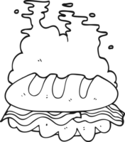 black and white cartoon huge sandwich png
