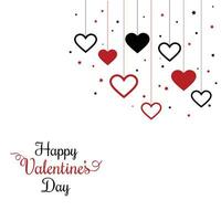 happy valentines day background, valentines typography, hearts hanging vector