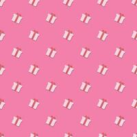 Gift seamless Pattern on pink background, pink valentines gift wrapping pattern vector