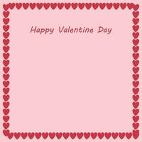 happy valentines day background with hearts boarder, with space to text vector