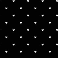 Balck and white Pattern, White heart pattern on black background, vector seamless pattern