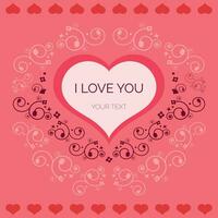 I Love You valentines day greeting template vector background