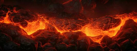 AI generated Vivid lava texture in eruption. AI generative. photo