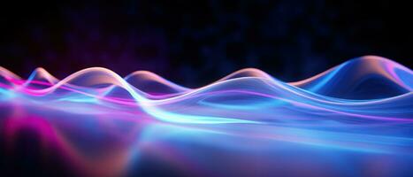 AI generated Mesmerizing abstract light waves in blue and purple. AI generative. photo