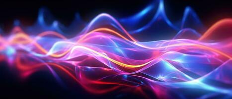 AI generated Dive into the world of morphism with this fluorescent abstract wave. photo