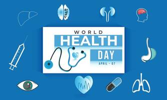 World Health Day. background, banner, card, poster, template. Vector illustration.